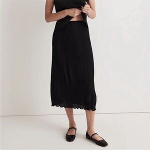 Black Madewell Plisse Pleated Skirt